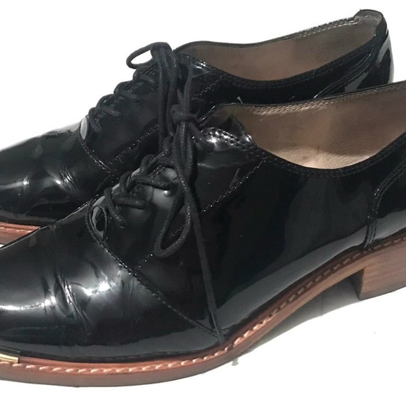 Louise Et Cie Gold Tip Patent Leather Lo-Franny Oxfords Size 9.5 - Picture 8 of 10